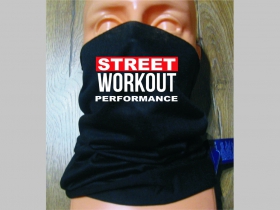 Street Workout Performance čierna univerzálna elastická multifunkčná šatka vhodná na prekritie úst a nosa aj na turistiku pre chladenie krku v horúcom počasí